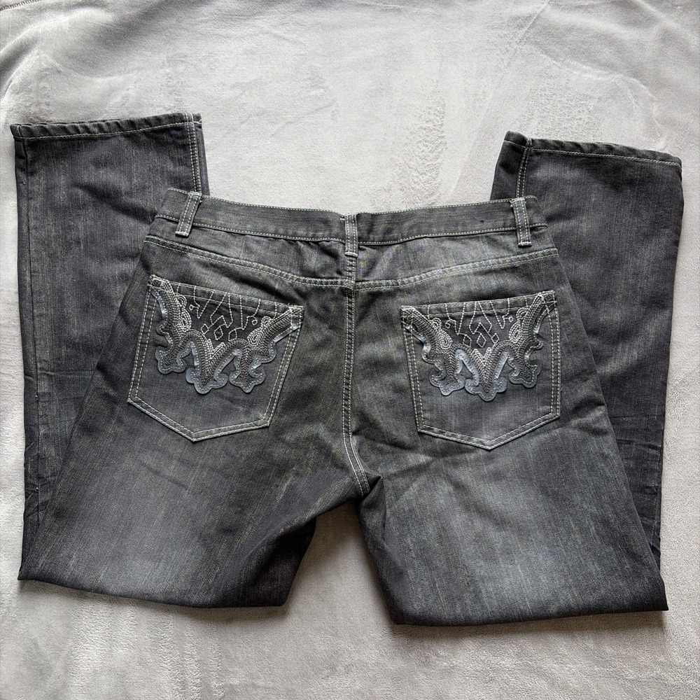 Avirex Jeans Mens 38x34 (38x33) Baggy Denim Embroidered Y2K Hip Hop Streetwear